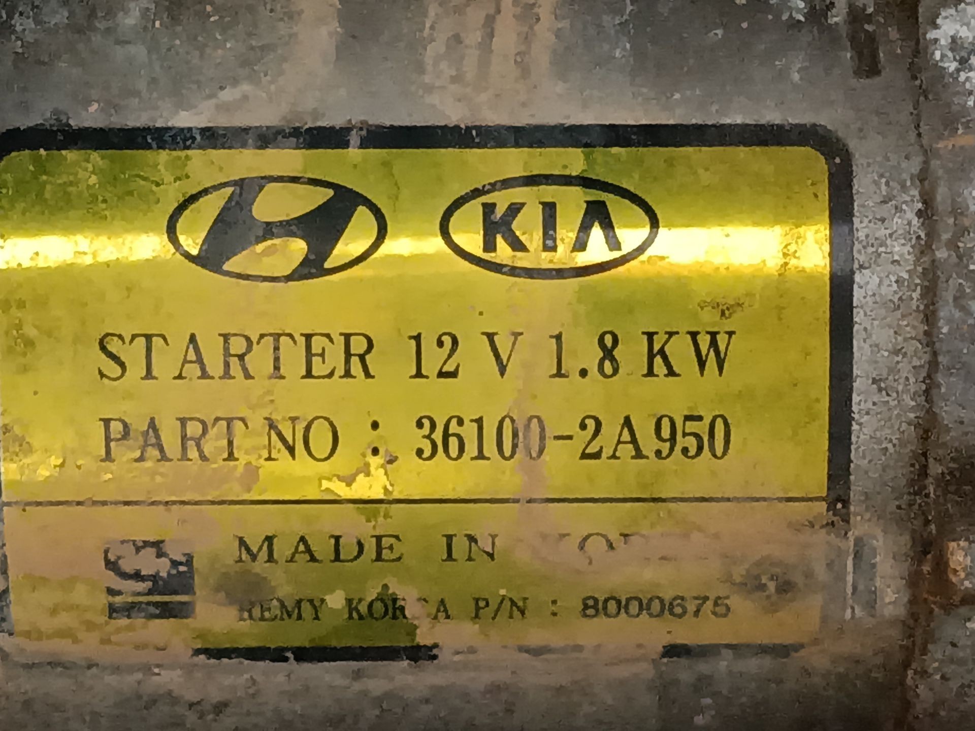 MOTOR ARRANQUE KIA SPORTAGE IV (QL, QLE) 361002A950 361002A950 - Vista 2