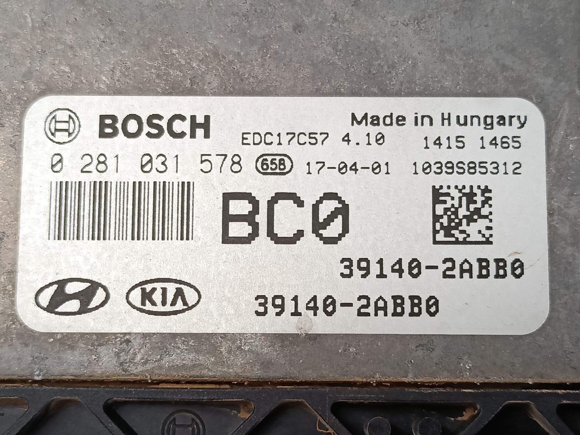 CENTRALITA MOTOR UCE HYUNDAI TUCSON (TL, TLE) 391402ABB0 / E3-A3-40-3 / 0281031578 391402ABB0E3A34030281031578 - Vista 2