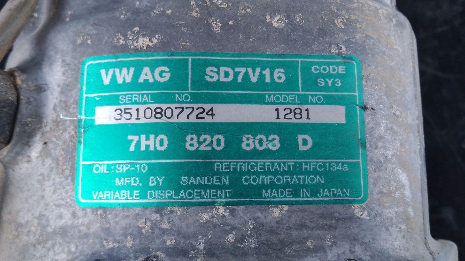 COMPRESOR AIRE ACONDICIONADO VOLKSWAGEN CADDY III Monospace (2KB, 2KJ, 2CB, 2CJ) 7H0820803D / P3-A2-5-2 7H0820803DP3A252 - Vista 3