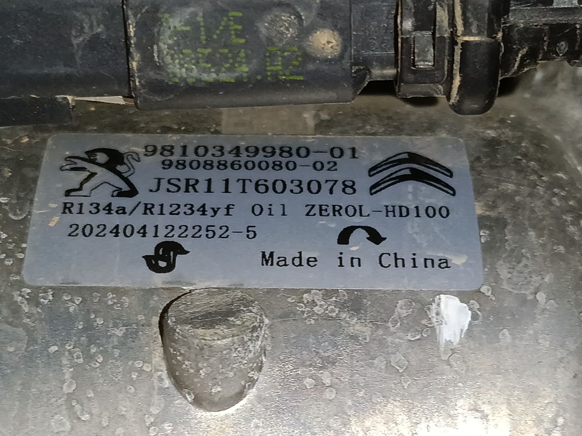 COMPRESOR AIRE ACONDICIONADO CITROËN C3 III (SX) 9810349980 / 9808860080 98103499809808860080 - Vista 2