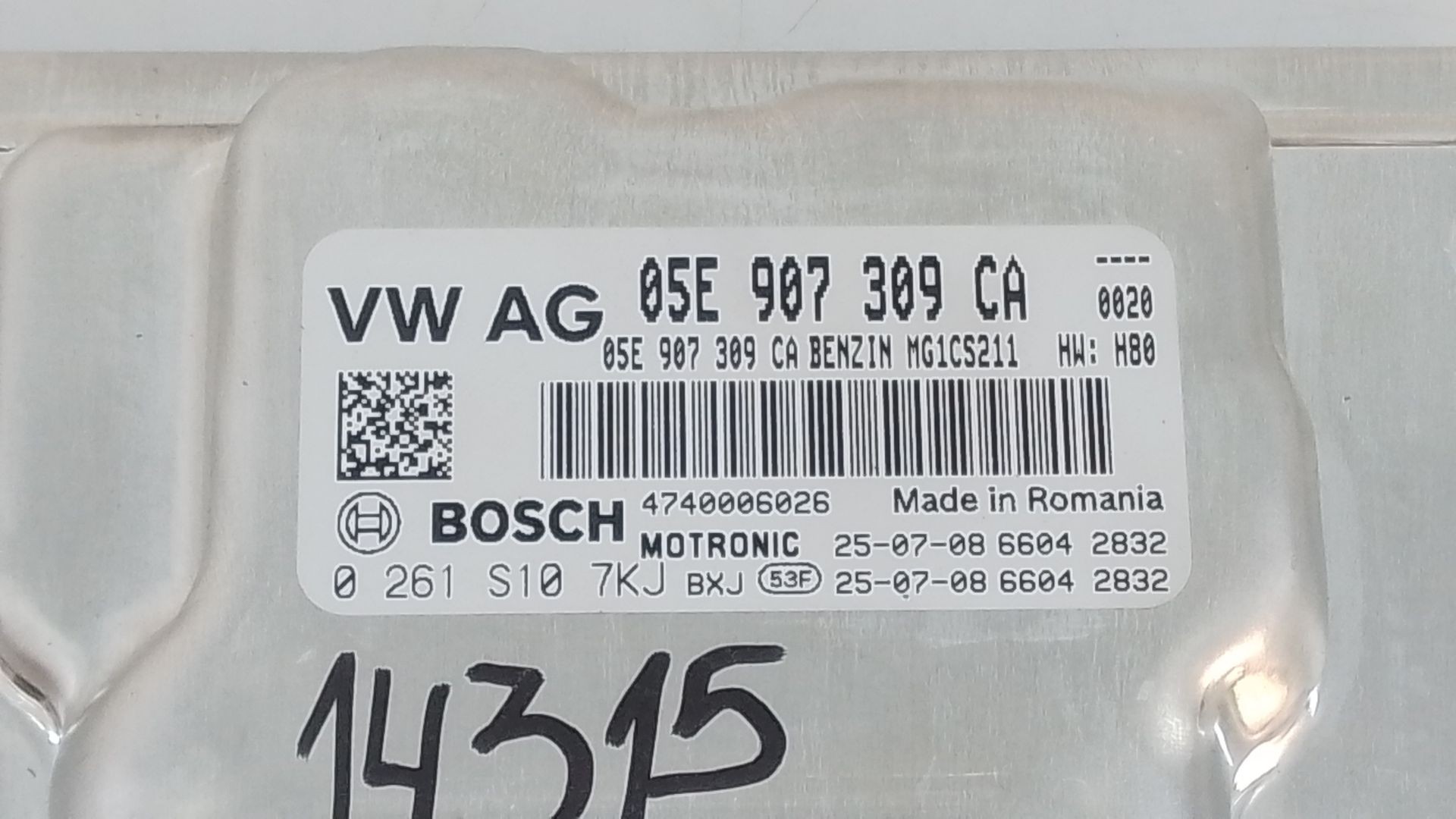 CENTRALITA MOTOR UCE CUPRA FORMENTOR (KMP) 1.5 TSI 05E907309CA / E2-A1-8-5 / 0261S107KJ 05E907309CAE2A1850261S107KJ - Vista 2