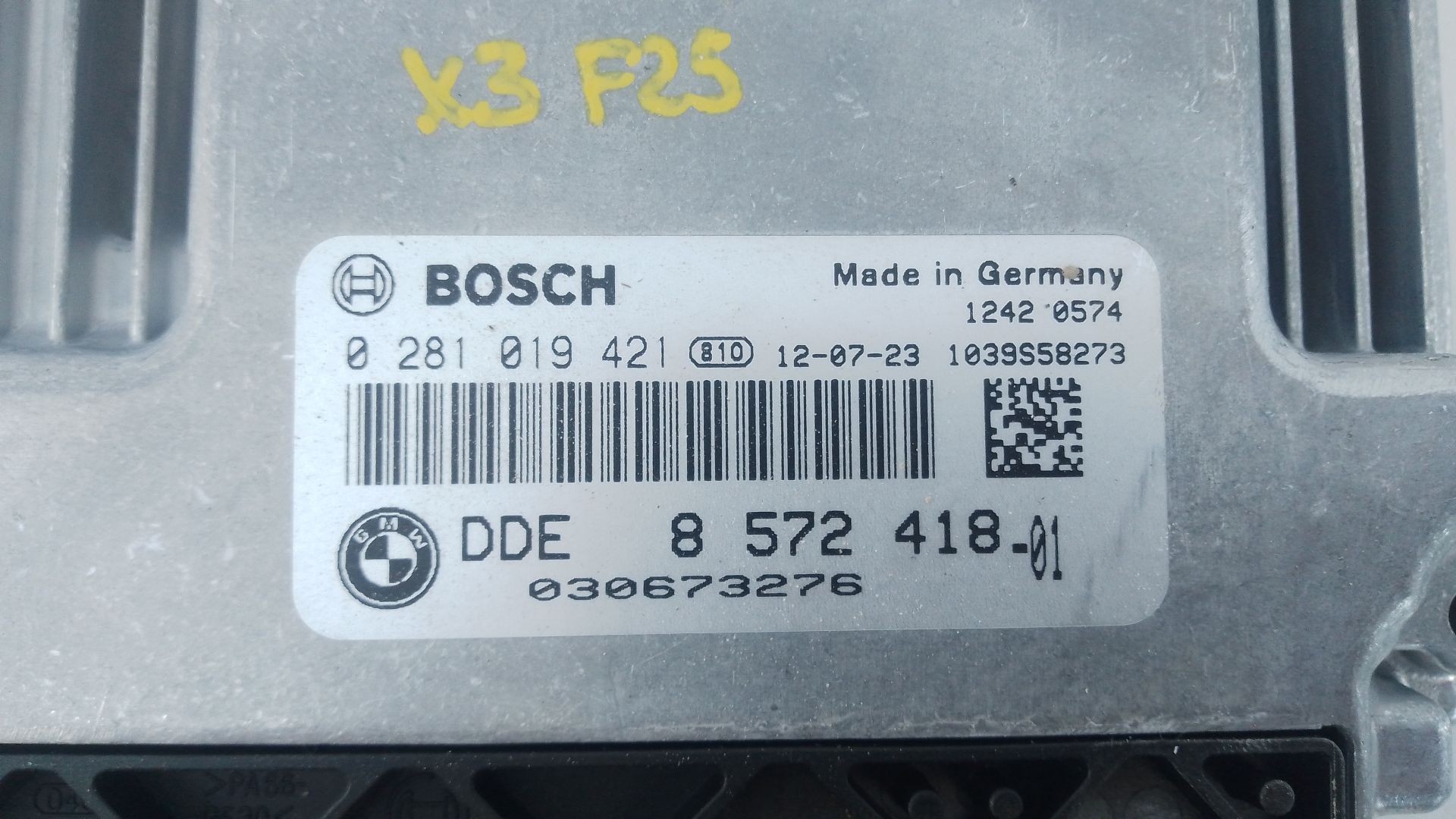 CENTRALITA MOTOR UCE BMW X3 (F25) 857241801 / E3-A2-26-1 / 0281019421 857241801E3A22610281019421 - Vista 2
