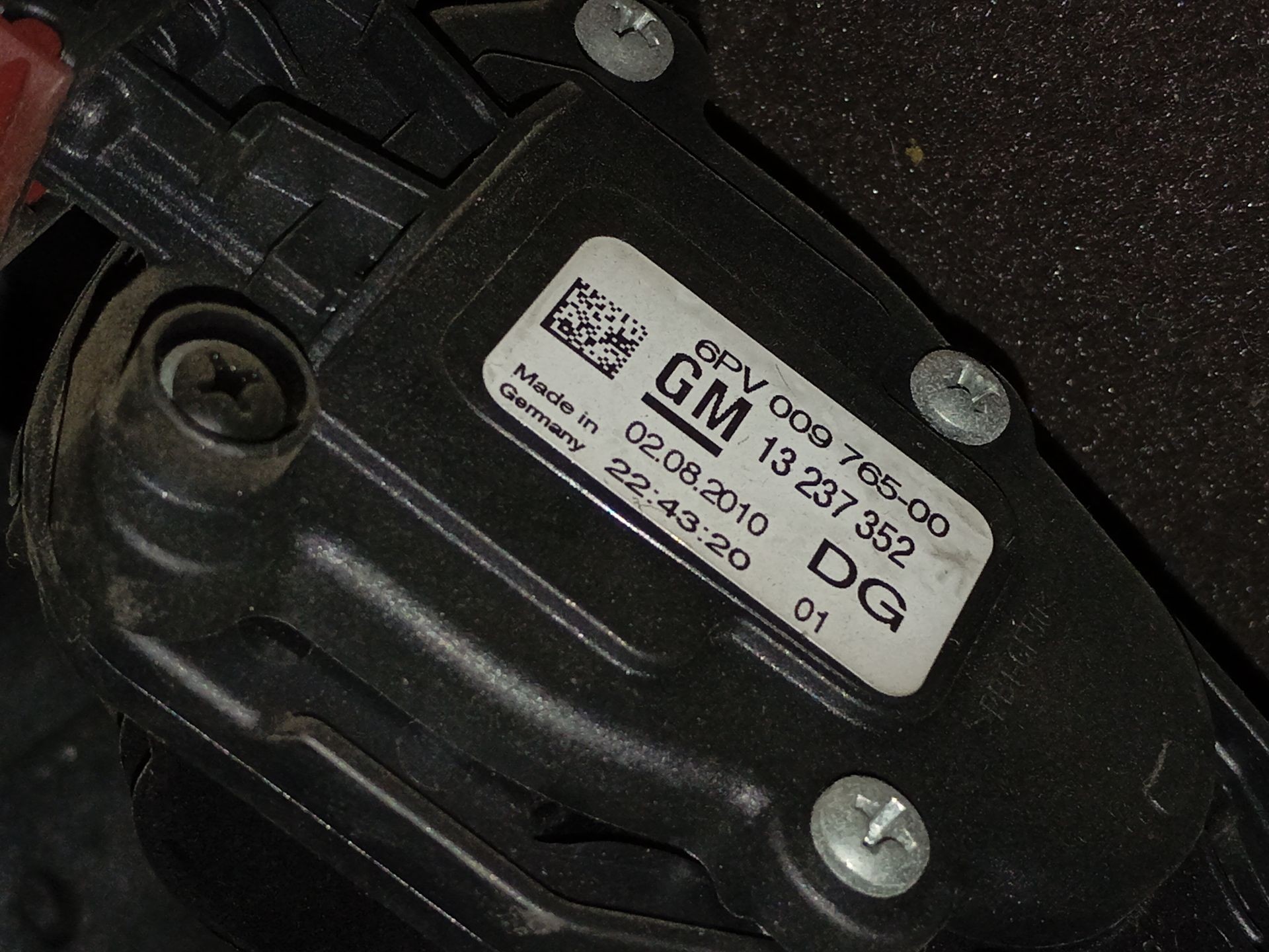 PEDAL ACELERADOR OPEL INSIGNIA A (G09) 13237352 / 6PV00976500 132373526PV00976500