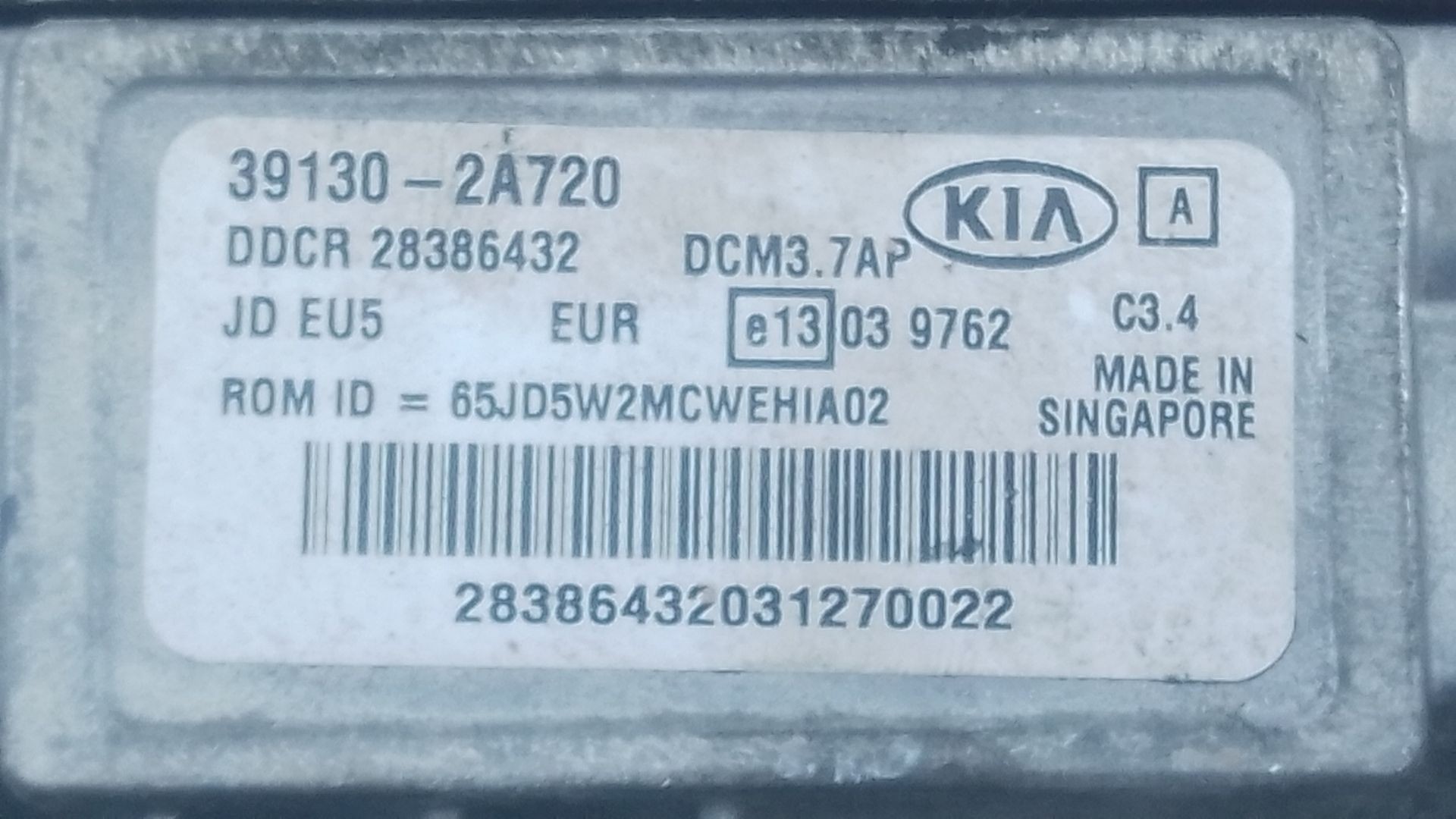 CENTRALITA MOTOR UCE KIA CEE´D (JD) 391302A720 / E3-A3-19-4 391302A720E3A3194 - Vista 2