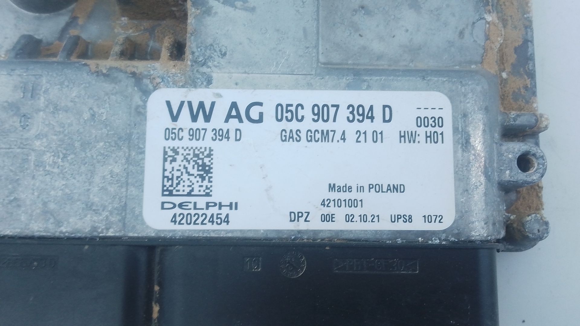 CENTRALITA MOTOR UCE VOLKSWAGEN T-CROSS (C11, D31) 05C907394D / E2-A1-20-6 / 42022454 05C907394DE2A120642022454 - Vista 2