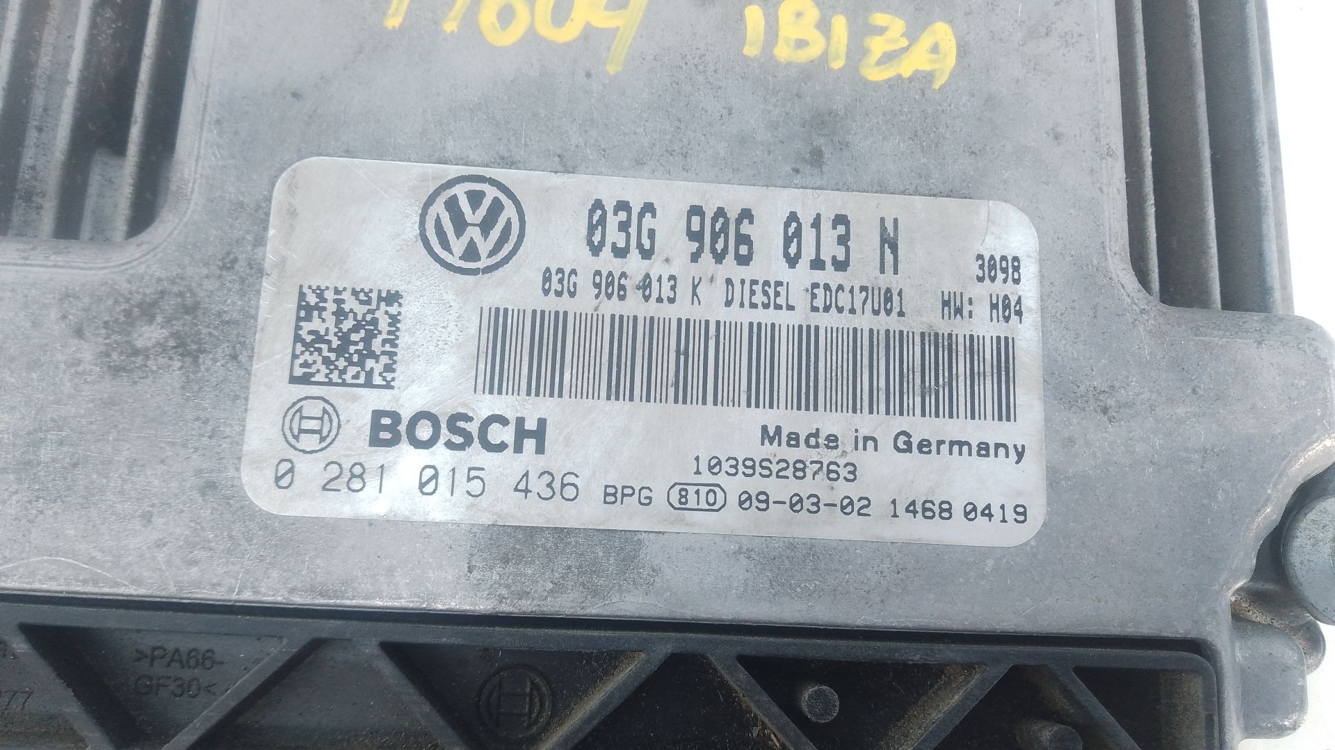 CENTRALITA MOTOR UCE SEAT IBIZA IV (6J5, 6P1) 03G906013N / E2-A1-20-6 / 0281015436 03G906013NE2A12060281015436 - Vista 2