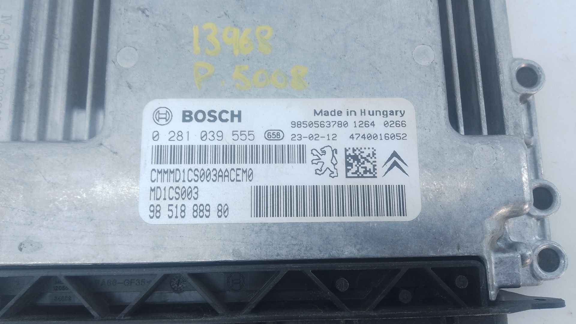 CENTRALITA MOTOR UCE PEUGEOT 5008 II (MC_, MJ_, MR_, M4_) 9851888980 / E3-B2-25-1 / 0281039555 9851888980E3B22510281039555 - Vista 2