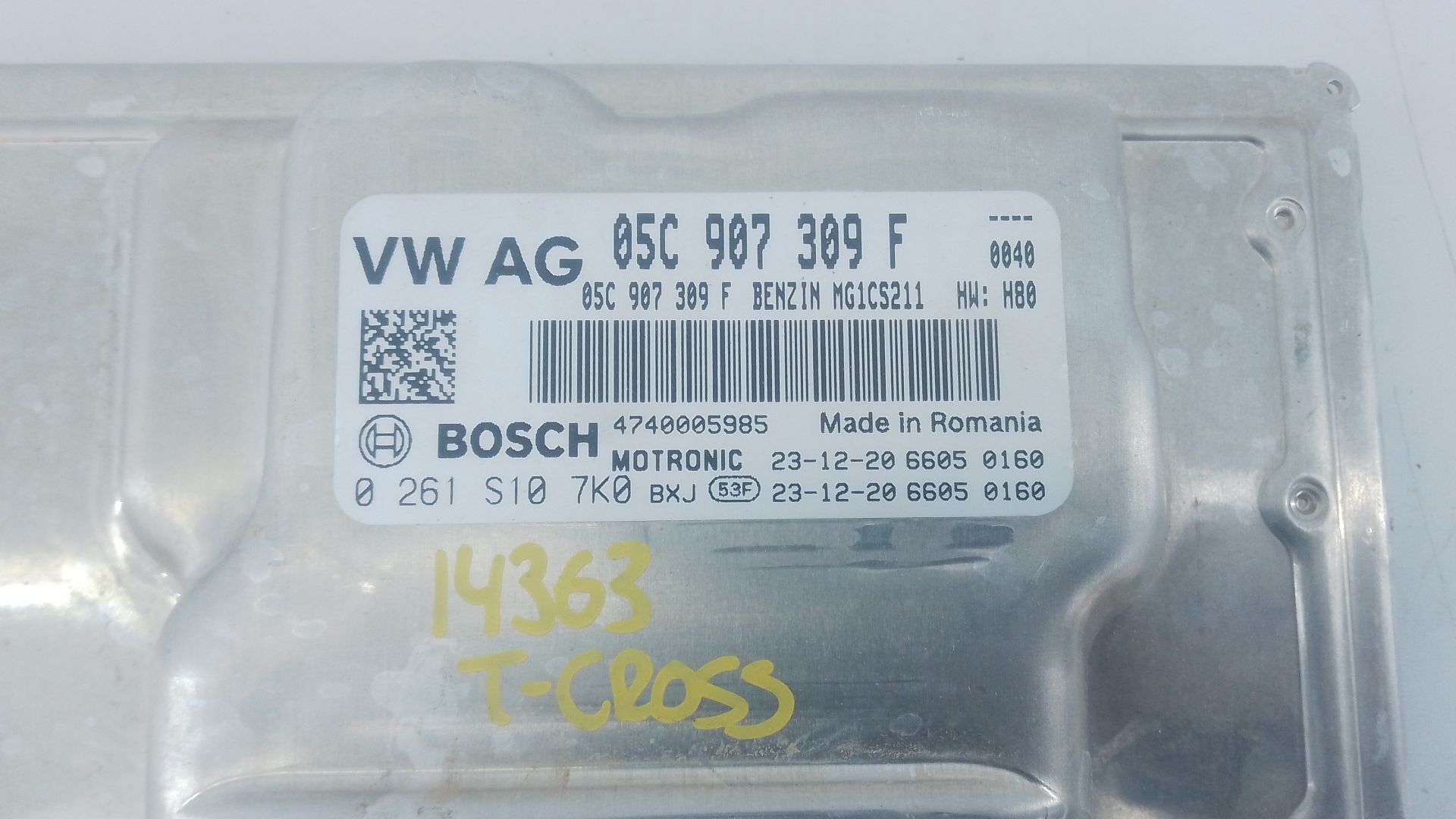 CENTRALITA MOTOR UCE VOLKSWAGEN T-CROSS (C11, D31) 05C907309F / E2-B2-33-2 / 0261S107K0 05C907309FE2B23320261S107K0 - Vista 2