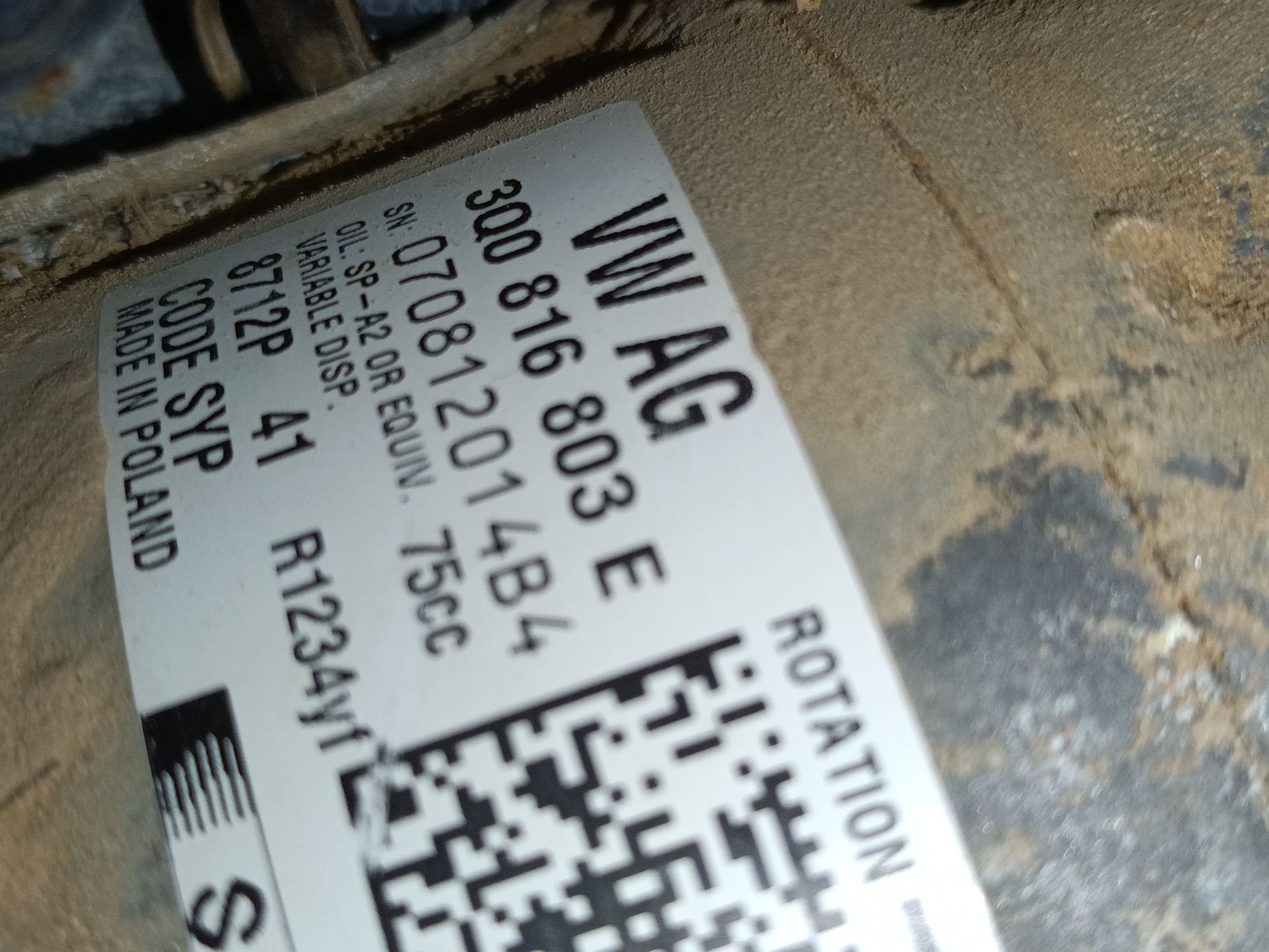 COMPRESOR AIRE ACONDICIONADO VOLKSWAGEN TAIGO (CS1) 3Q0816803E 3Q0816803E - Vista 2