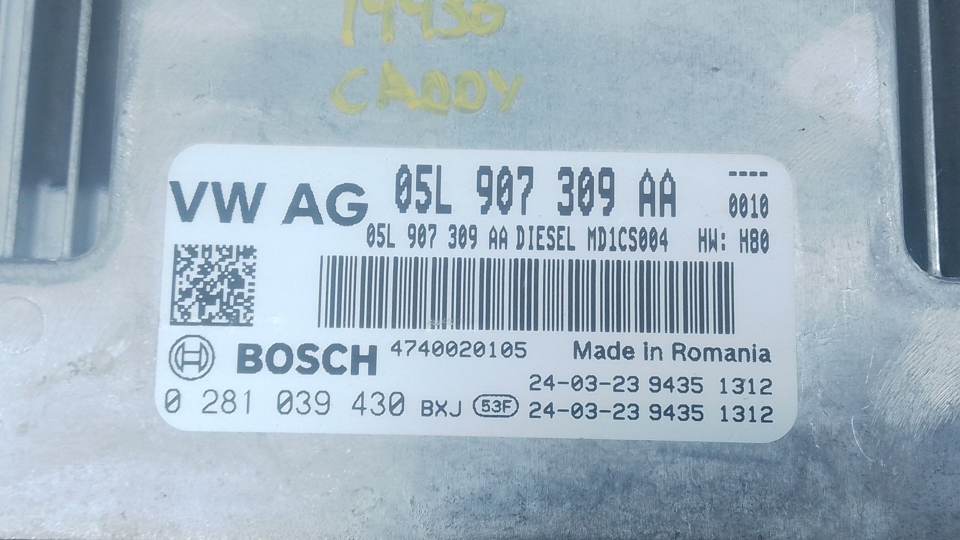 CENTRALITA MOTOR UCE VOLKSWAGEN CADDY V Furgón/monospace (SBA, SBH) 05L907309AA / E2-A1-15-9 / 0281039430 05L907309AAE2A11590281039430 - Vista 2