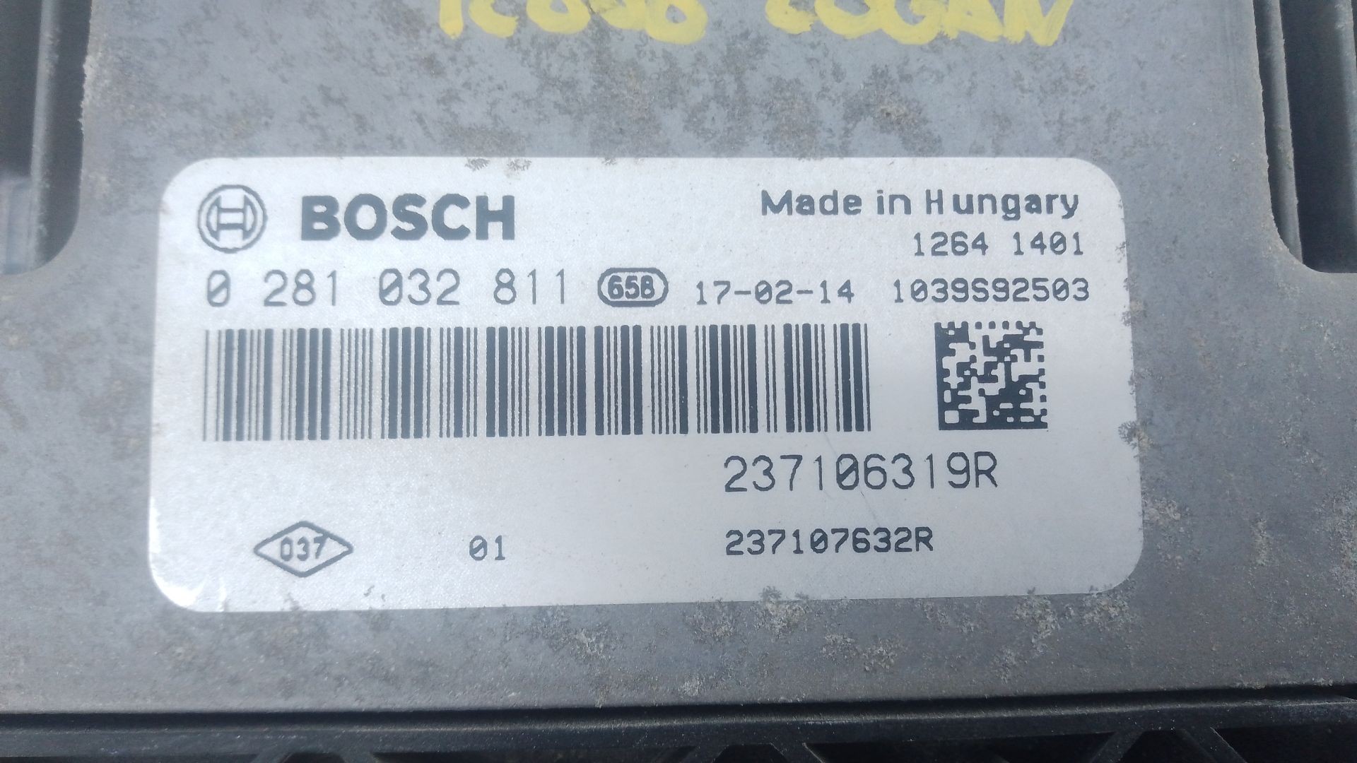 CENTRALITA MOTOR UCE DACIA LOGAN II 237106319R / P3-A3-15-4 / 0281032811 237106319RP3A31540281032811 - Vista 2