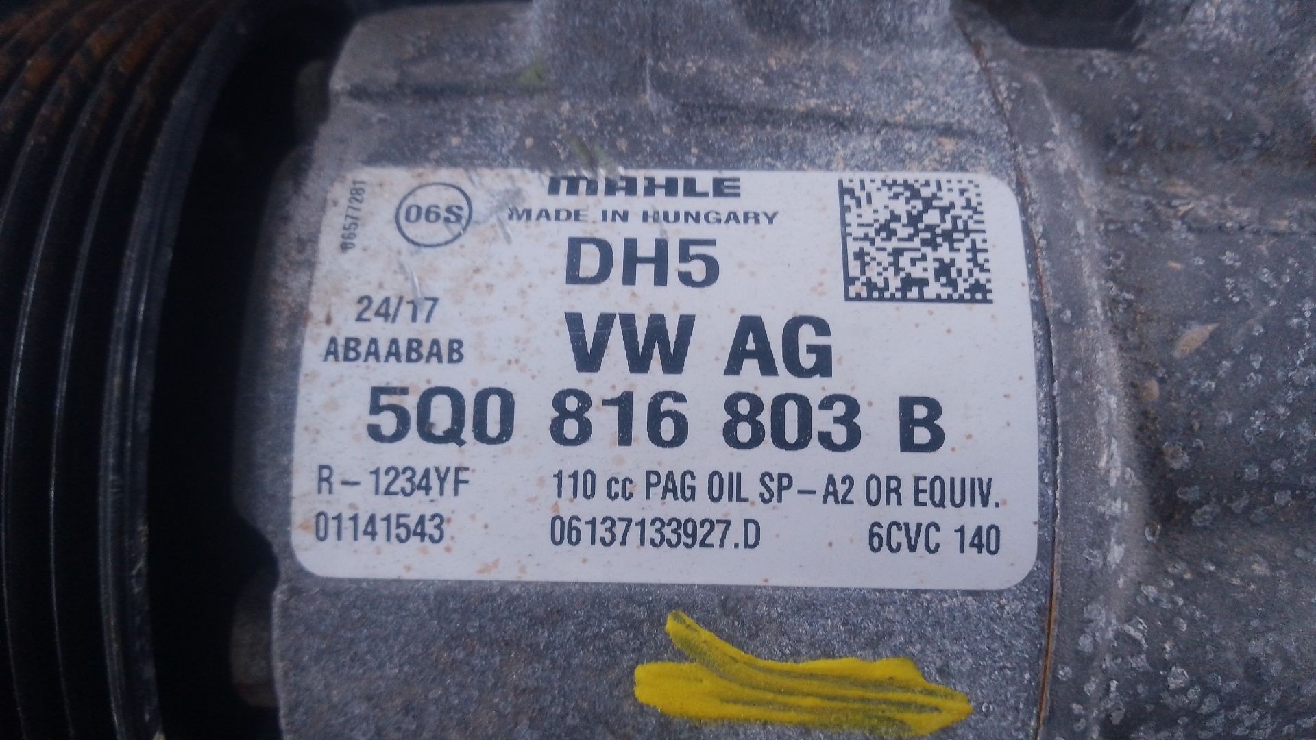 COMPRESOR AIRE ACONDICIONADO VOLKSWAGEN TOURAN (5T1) 5Q0816803B / P3-B2-10-2 5Q0816803BP3B2102 - Vista 3