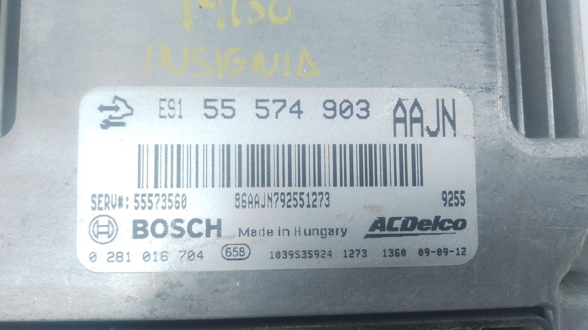 CENTRALITA MOTOR UCE OPEL INSIGNIA A (G09) 55574903 / E3-A5-22-1 / 0281016704 55574903E3A52210281016704 - Vista 2