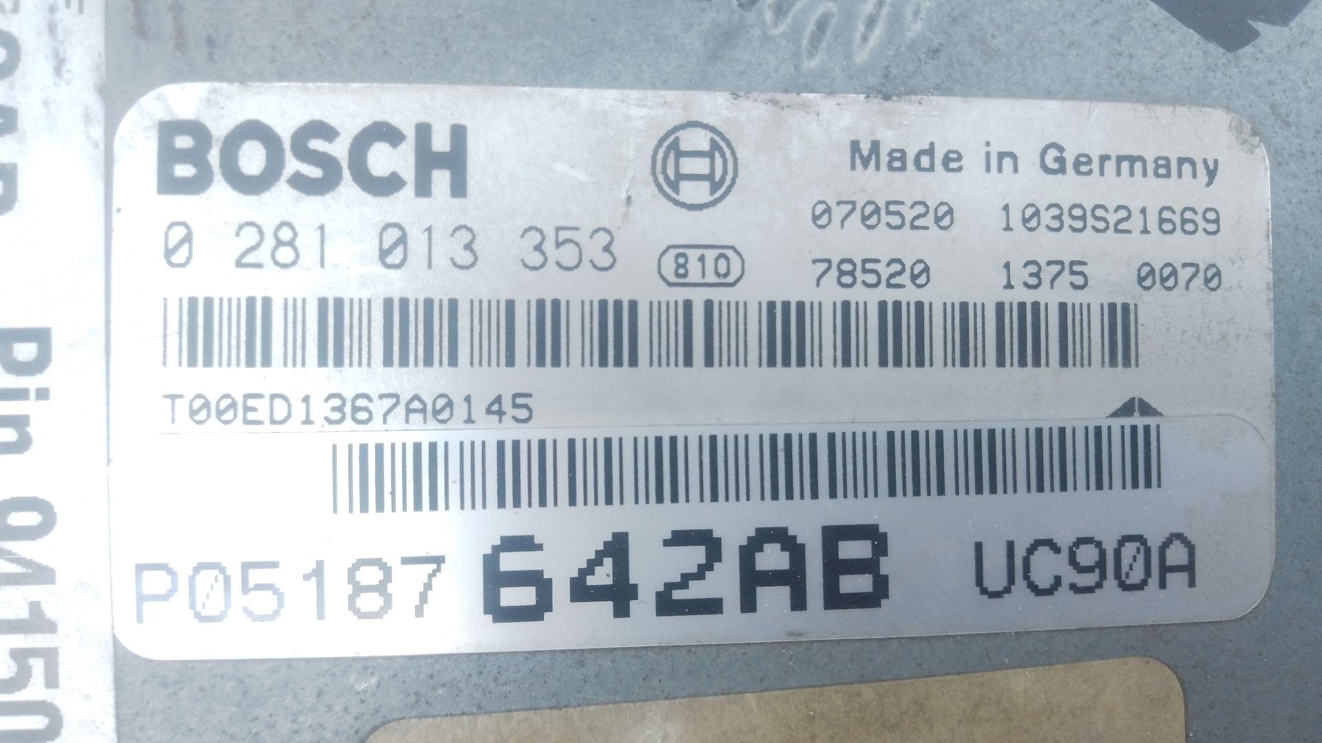 CENTRALITA MOTOR UCE DODGE NITRO P05187642AB / E3-B6-22-1 / 0281013353 P05187642ABE3B62210281013353 - Vista 2