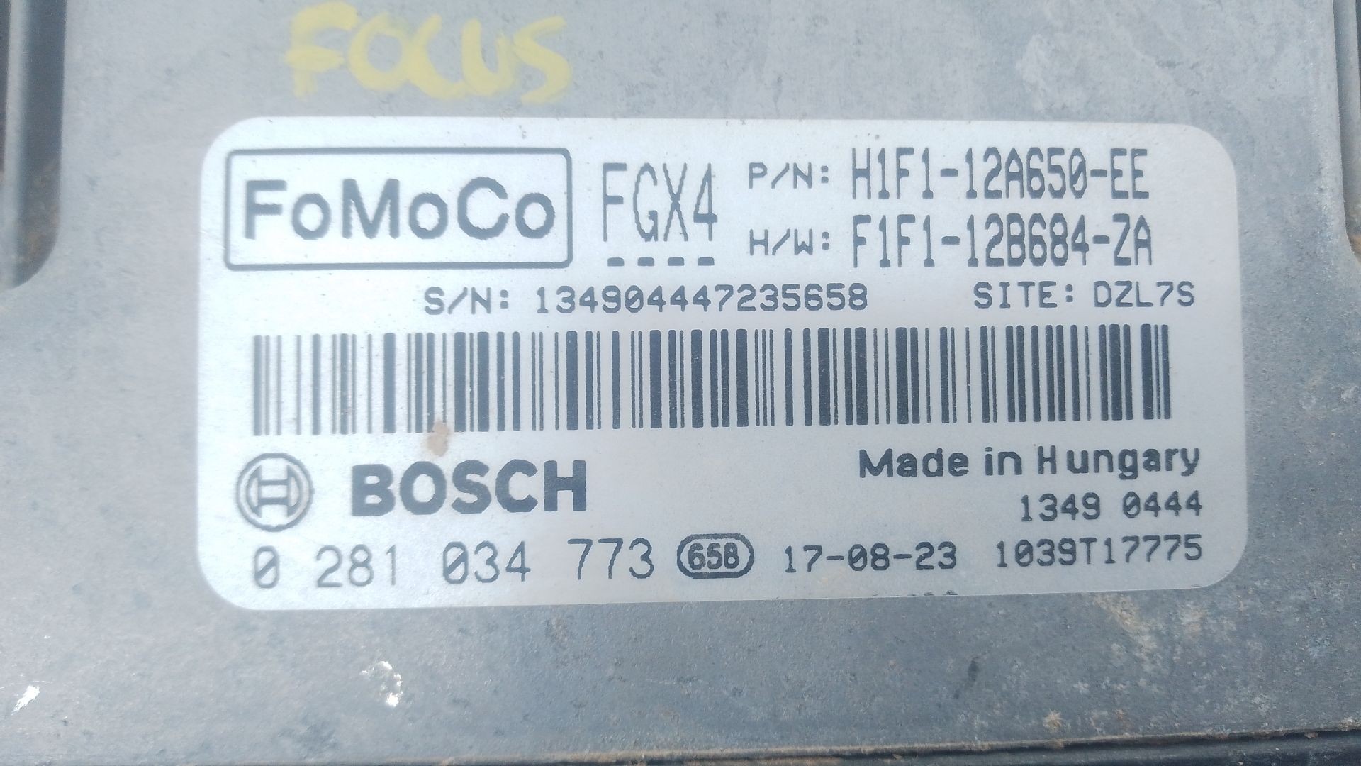 CENTRALITA MOTOR UCE FORD FOCUS III H1F112A650EE / E3-B3-24-1 / F1F112B684ZA H1F112A650EEE3B3241F1F112B684ZA - Vista 2