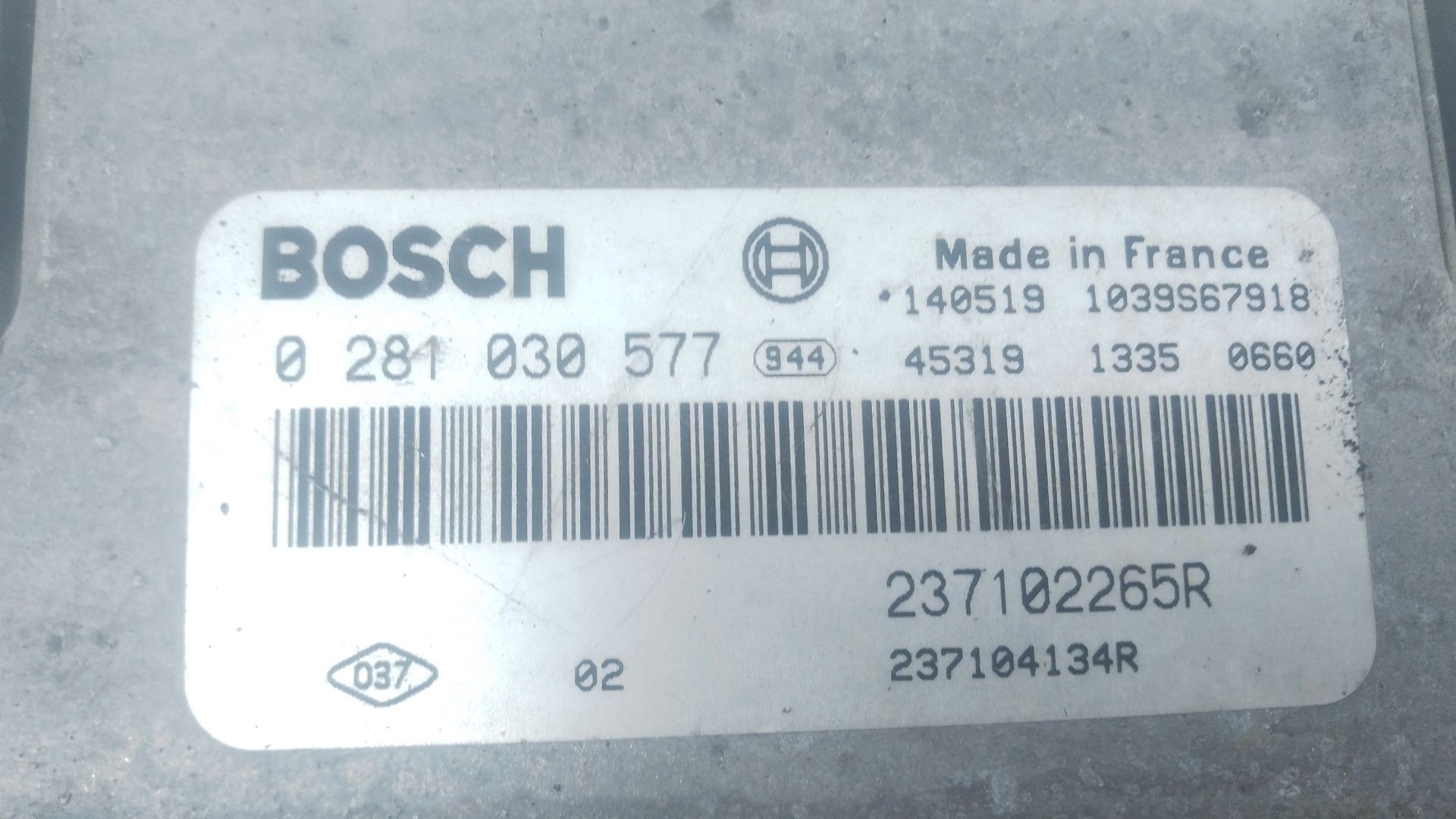 CENTRALITA MOTOR UCE RENAULT MASTER III Caja/Chasis (EV, HV, UV) 237102265R / E2-A1-19-1 / 0281030577 237102265RE2A11910281030577 - Vista 2