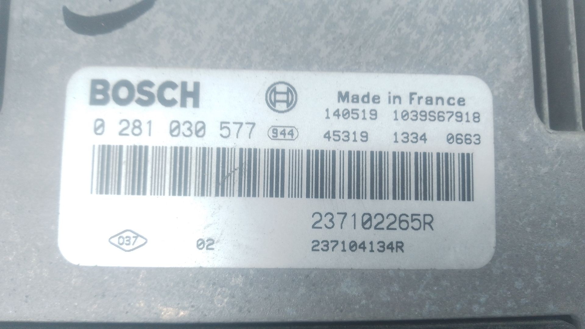CENTRALITA MOTOR UCE RENAULT MASTER III Caja/Chasis (EV, HV, UV) 237102265R / E2-A1-19-5 / 0281030577 237102265RE2A11950281030577 - Vista 2