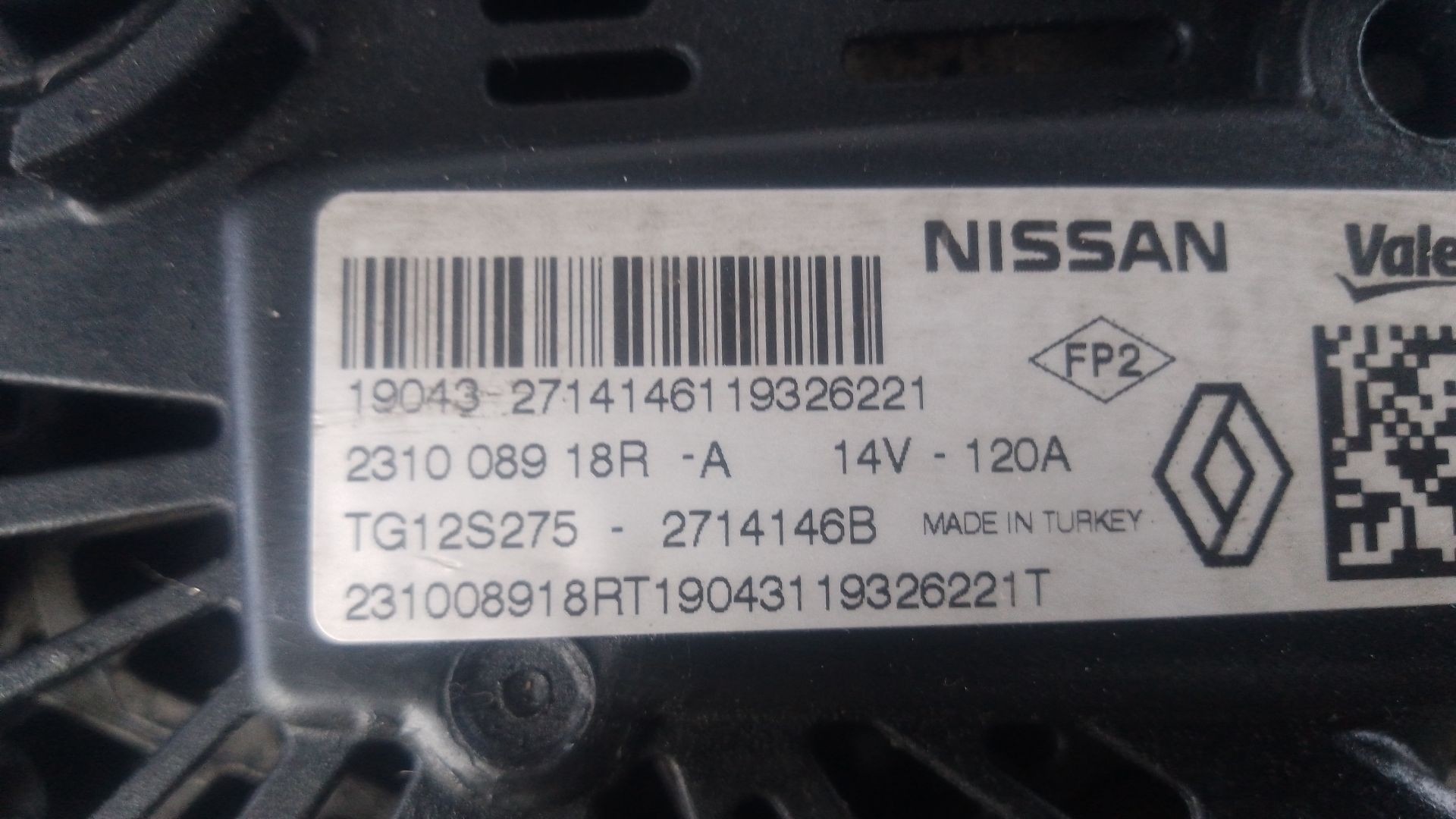ALTERNADOR RENAULT CAPTUR I (J5_, H5_) 231008918R / P3-B6-14-2 231008918RP3B6142 - Vista 3